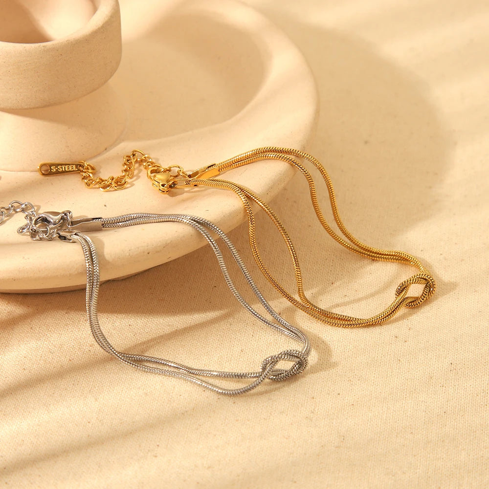 Urban Cuffs | Gold & Silver Double-Layer Knot Bracelet for Couples