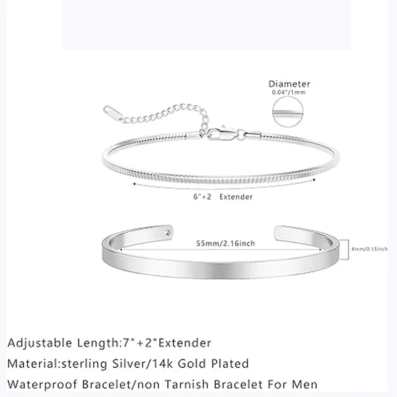 Urban Cuffs | Minimalist Stackable Bracelet Set (Silver or Gold color)