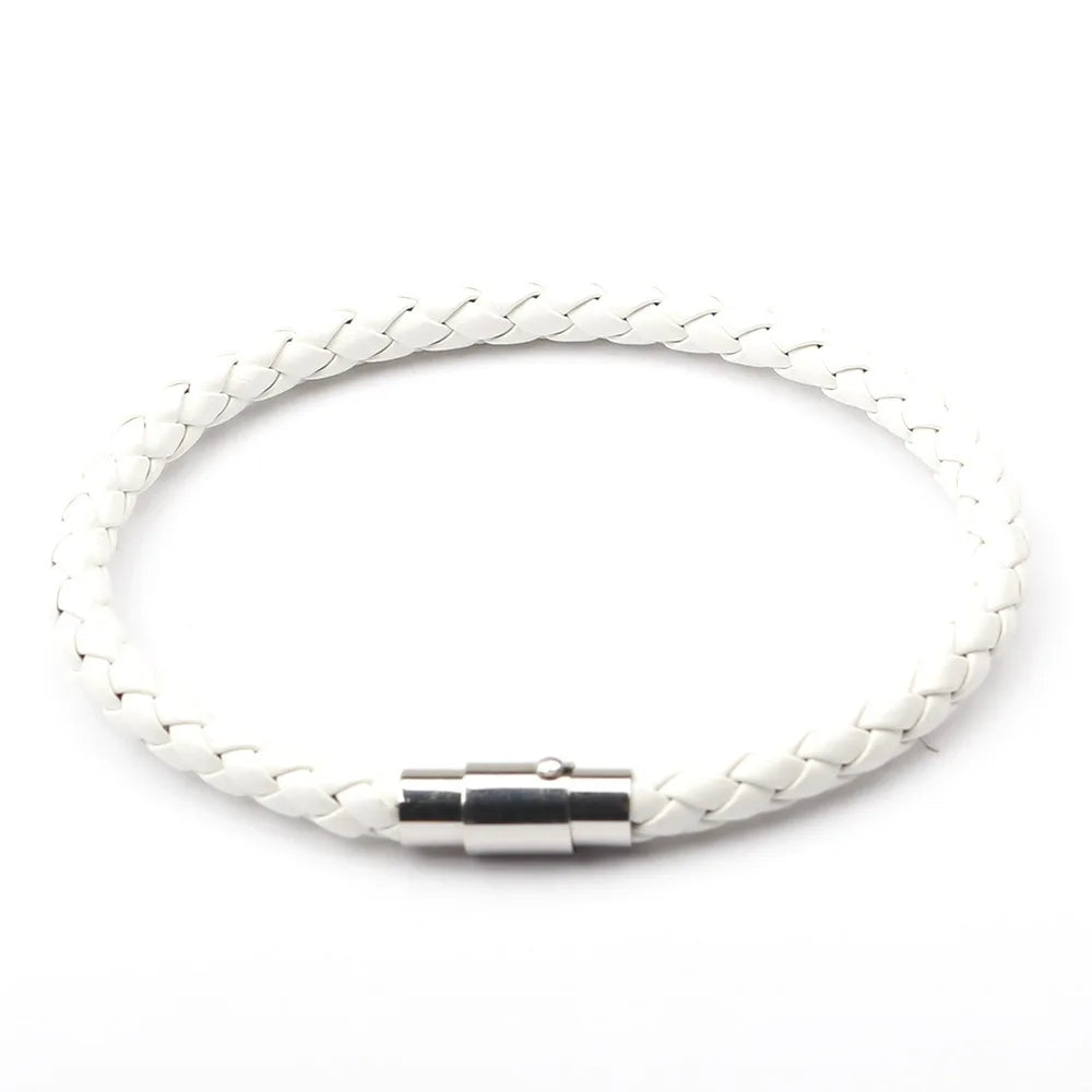 Urban Cuffs | Multicolor Men's Leather Bracelet, Stainless Steel Button