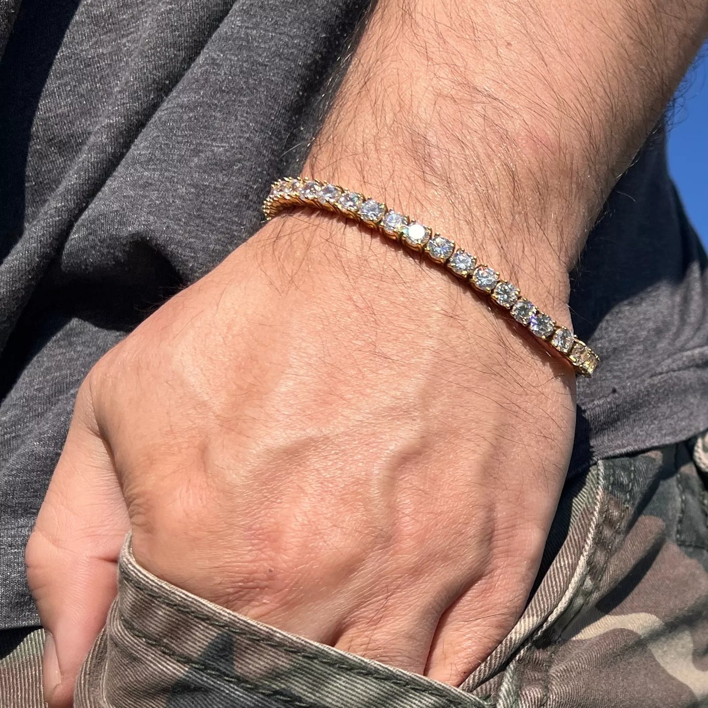 Urban Cuffs | Men's Faux Diamond Tennis Bracelet