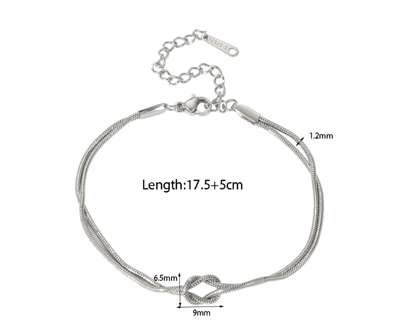 Urban Cuffs | Gold & Silver Double-Layer Knot Bracelet for Couples