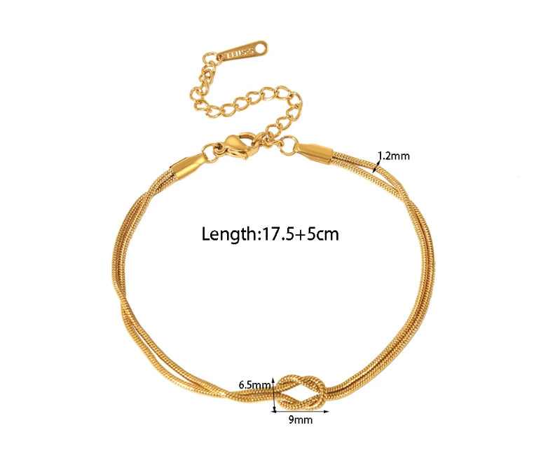 Urban Cuffs | Gold & Silver Double-Layer Knot Bracelet for Couples