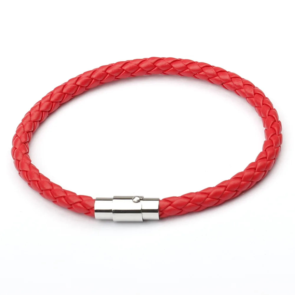 Urban Cuffs | Multicolor Men's Leather Bracelet,  Stainless Steel Button