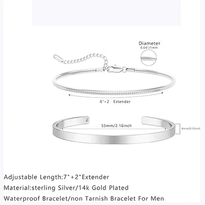 Urban Cuffs | Minimalist Stackable Bracelet Set (Silver or Gold color)