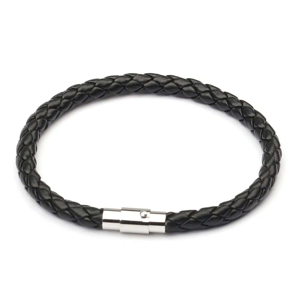 Urban Cuffs | Multicolor Men's Leather Bracelet,  Stainless Steel Button