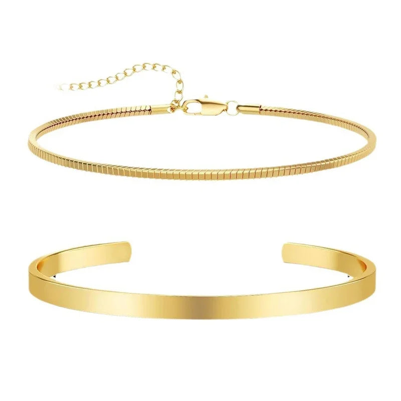 Urban Cuffs | Minimalist Stackable Bracelet Set (Silver or Gold color)