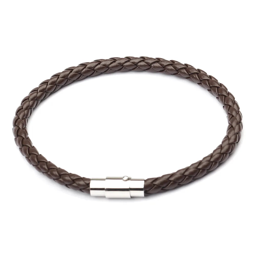 Urban Cuffs | Multicolor Men's Leather Bracelet,  Stainless Steel Button