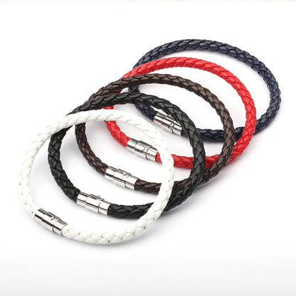 Urban Cuffs | Multicolor Men's Leather Bracelet,  Stainless Steel Button